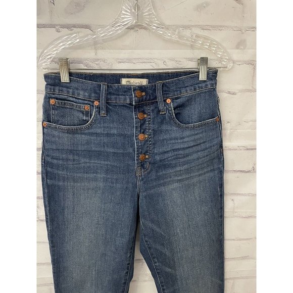 Madewell The Perfect‎ Vintage Crop Blue Jeans Size 27 Button Fly Stretch - Picture 3 of 10